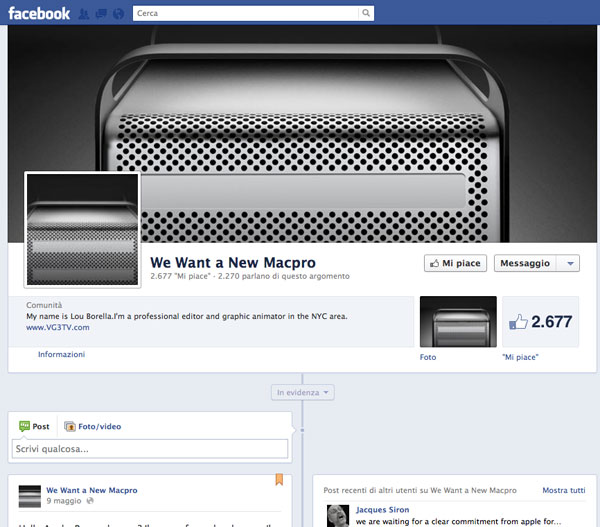 MacPro petizione Facebook