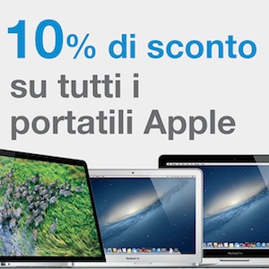 10% sconto portatili Apple