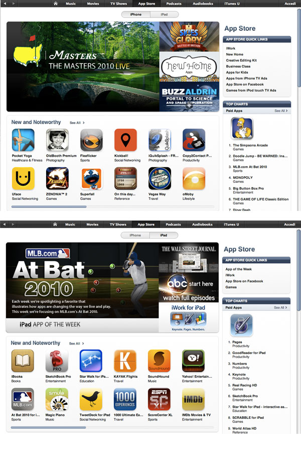 selezione app store per iPad
