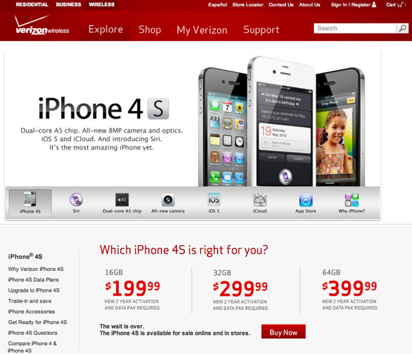 Verizon sito web iphone