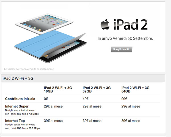Vodafone per iPad 2