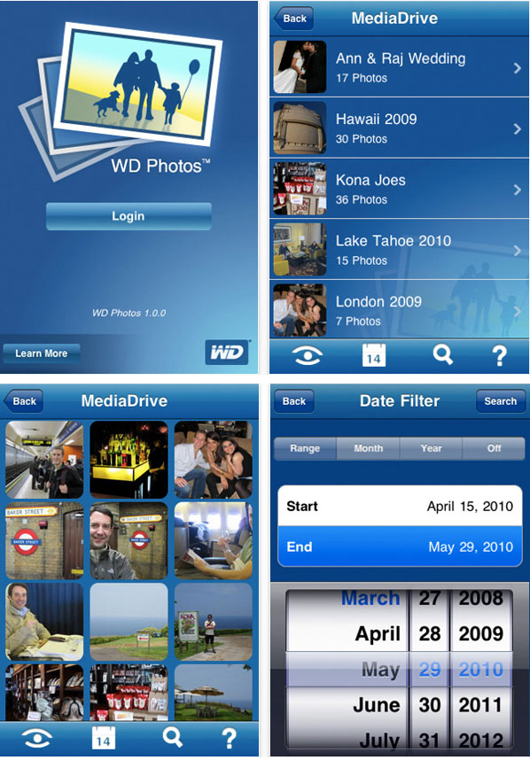 WD Photos screenshots iphone touch